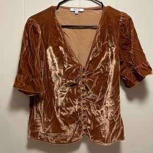 Gold velvet madewell top